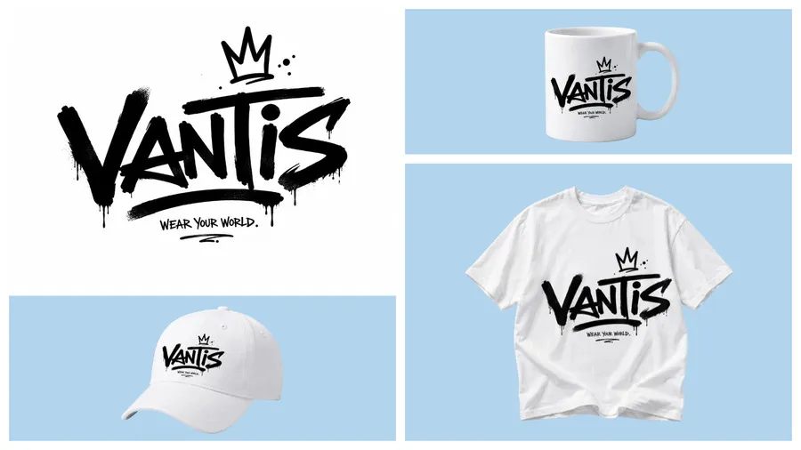 A logo previewed across multiple product mockups
